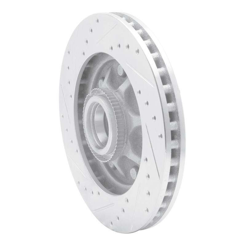 Ford F-150 Brake Rotor (1) - Front Right - R1 Concepts - Drilled & Slotted - Silver - `97-`04